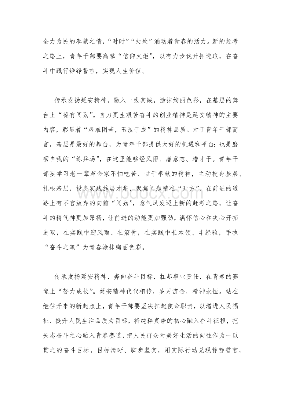 青年干部学习瞻仰延安革命纪念地重要讲话心得体会1200字范文.docx_第2页