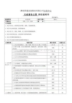 行政部门岗位职责8853697文档格式.doc