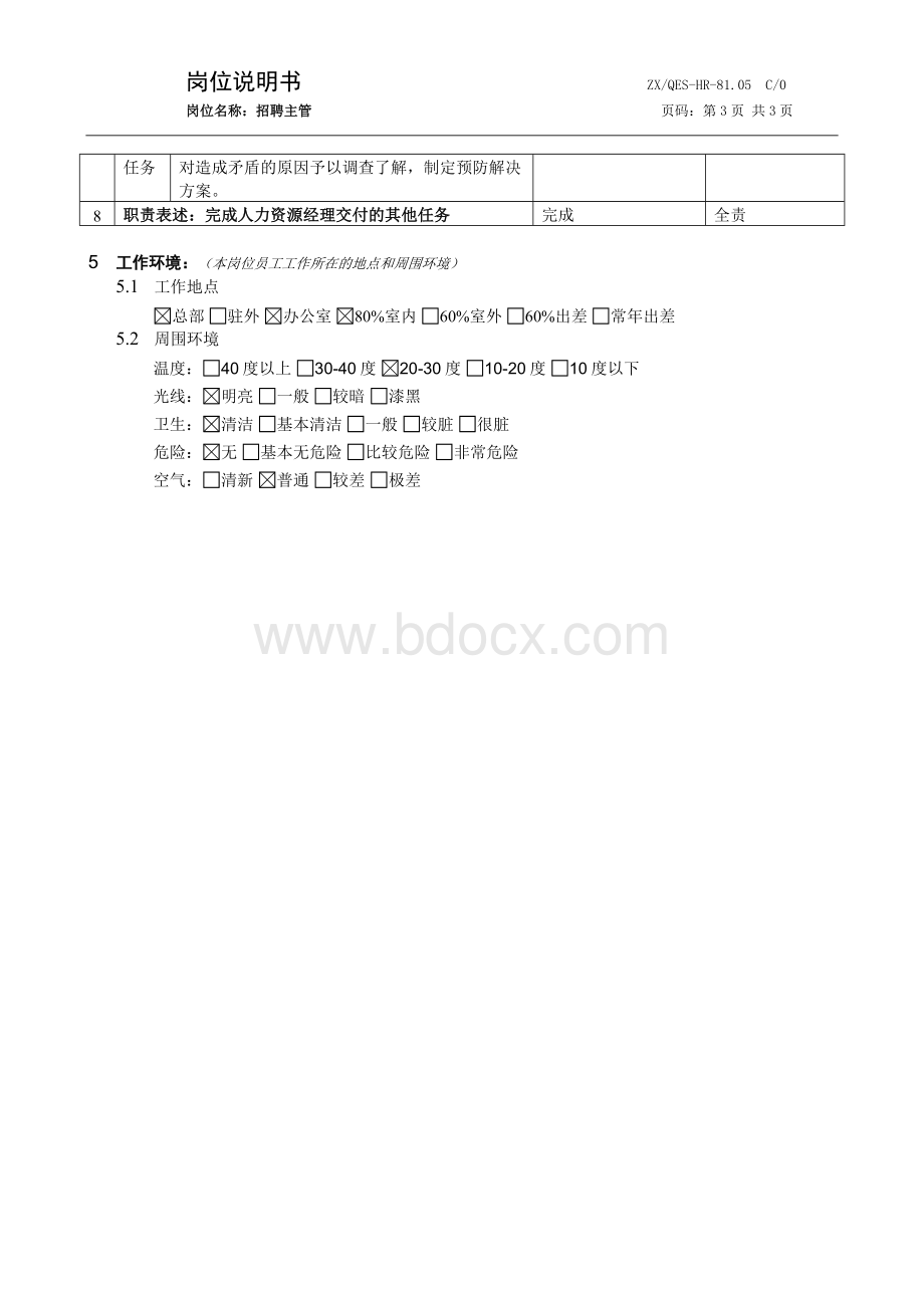 岗位说明书(招聘主管).doc_第3页