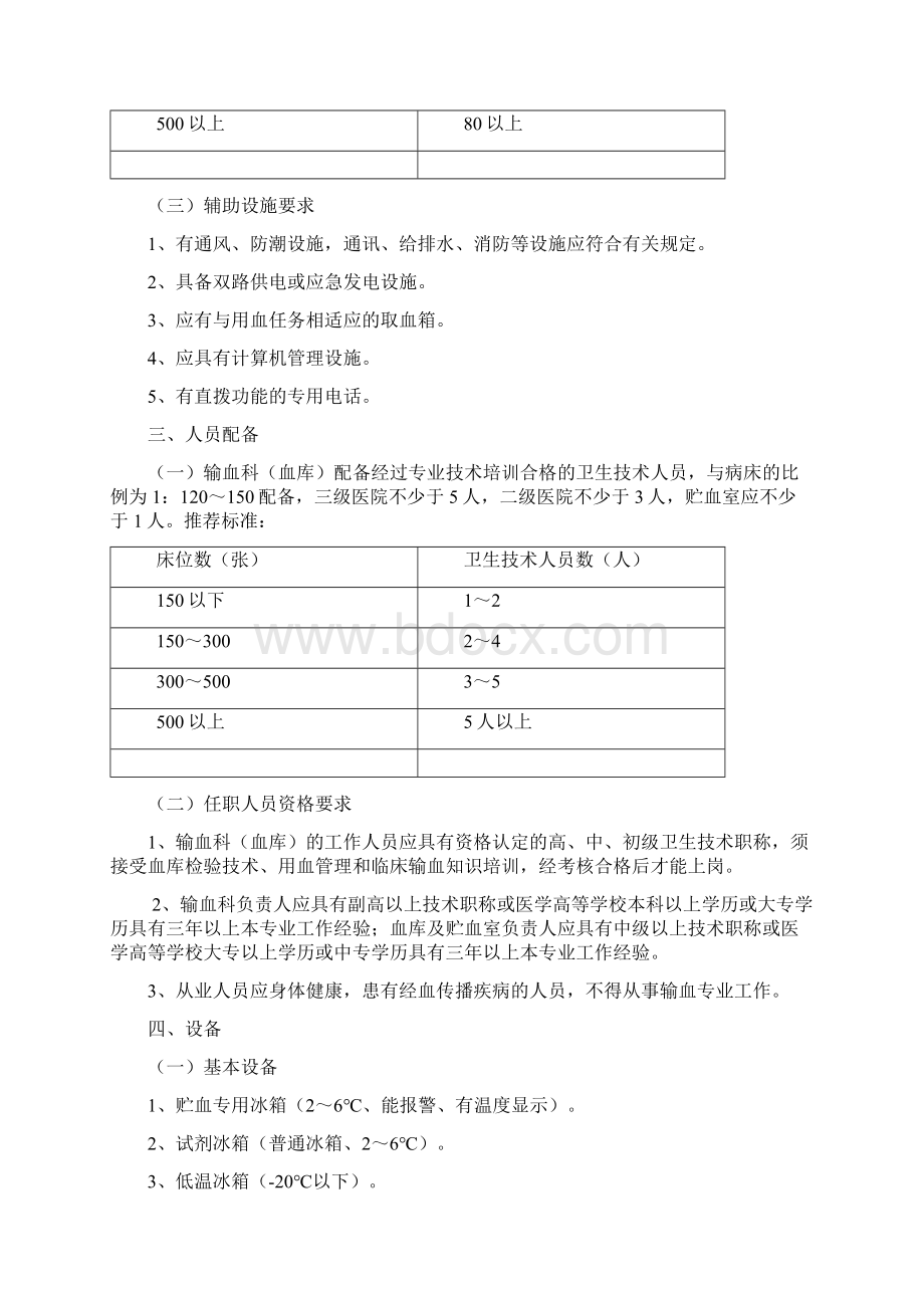 医疗机构输血科血库基本标准试行Word文档下载推荐.docx_第2页