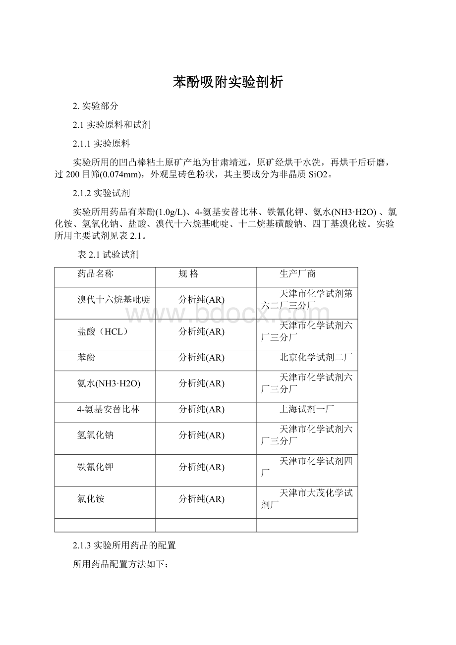 苯酚吸附实验剖析.docx