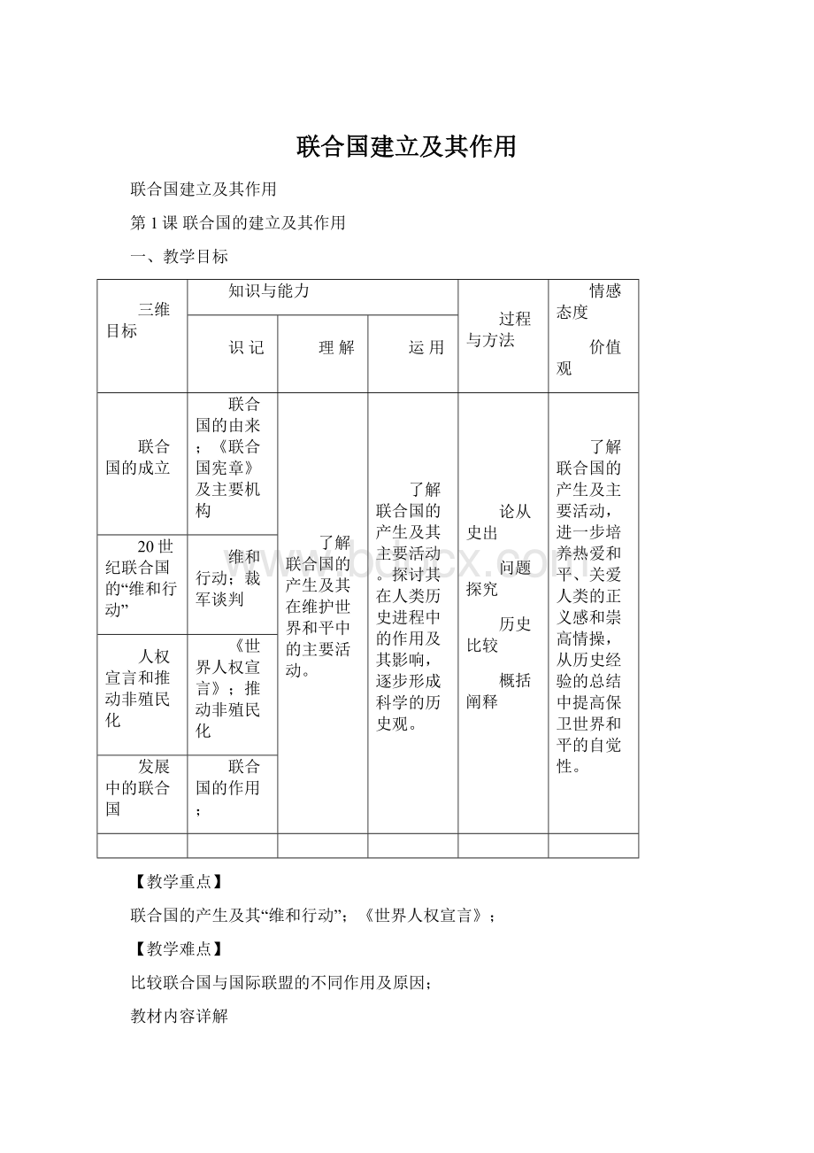 联合国建立及其作用.docx_第1页