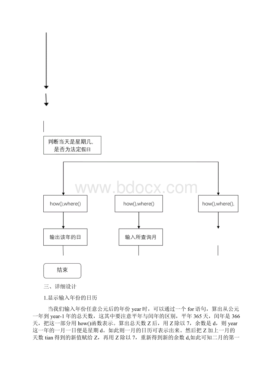 c语言程序设计年历显示Word文档格式.docx_第3页