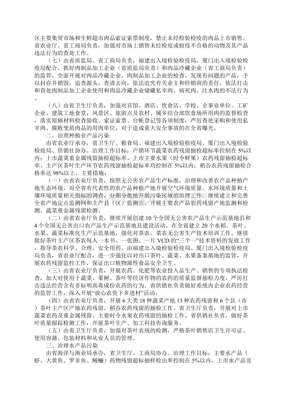 省治理餐桌污染建设食品放心工程工作实施方案.docx_第2页