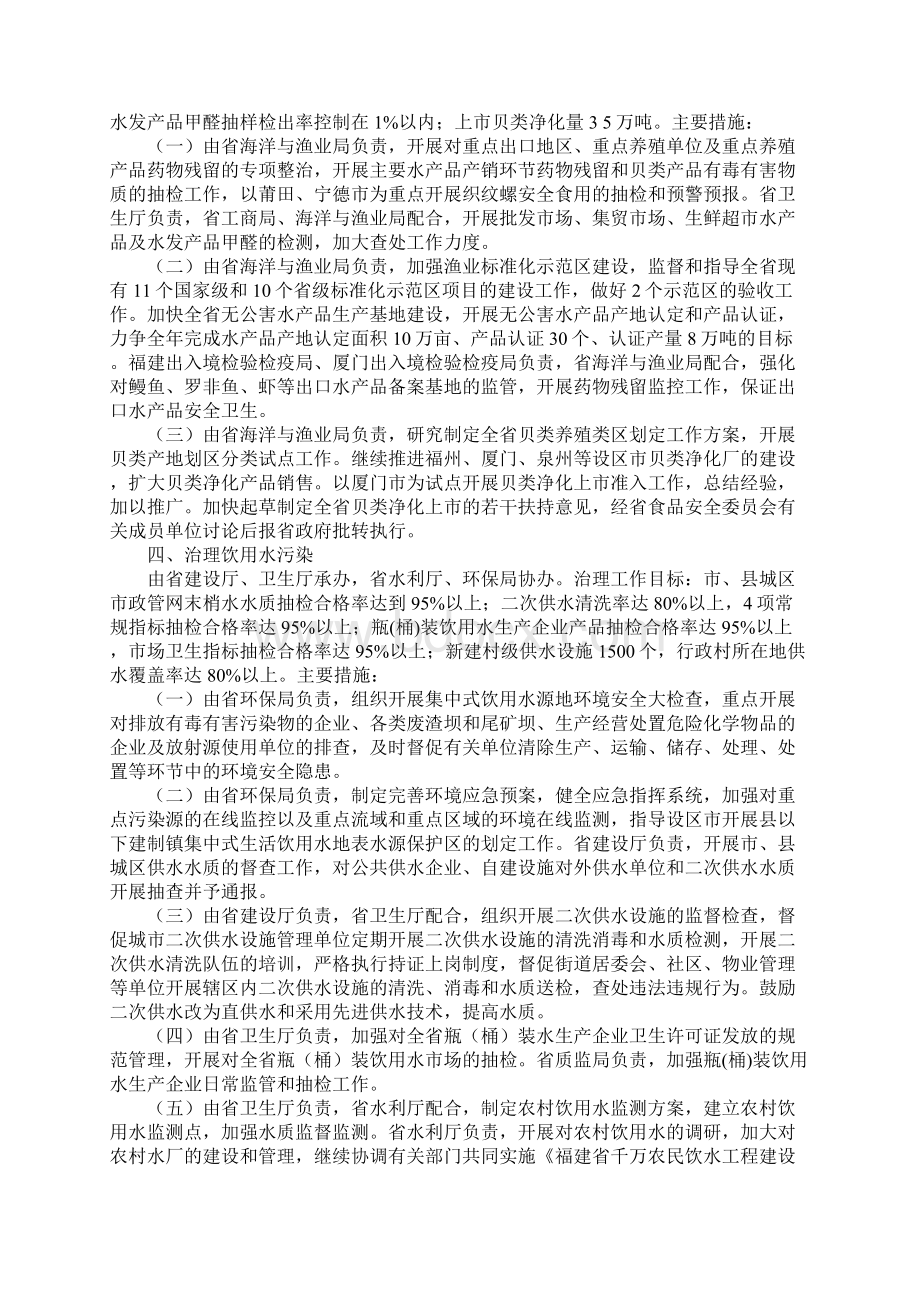 省治理餐桌污染建设食品放心工程工作实施方案Word文档格式.docx_第3页