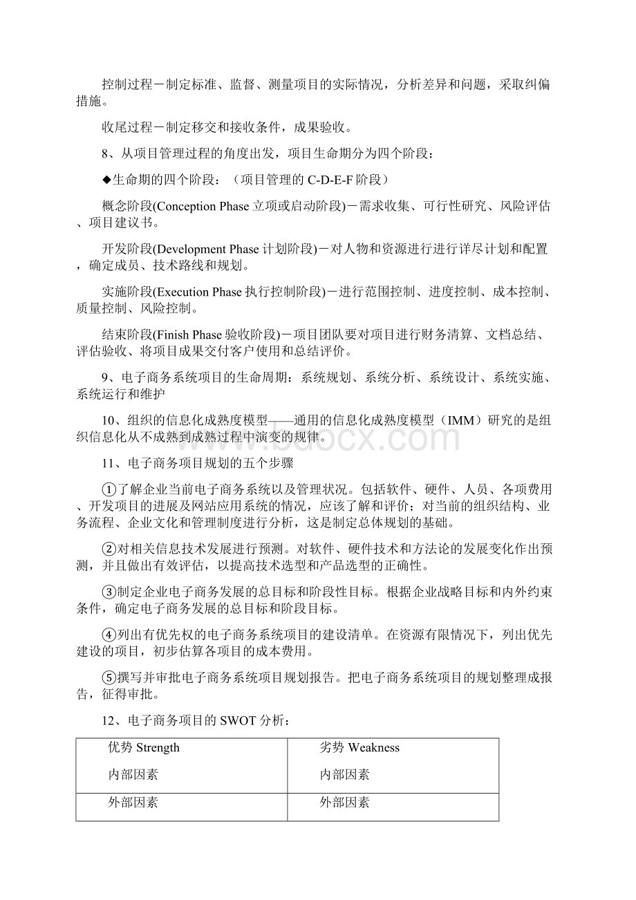 电子商务项目管理期末复习重点总结文档格式.docx_第2页