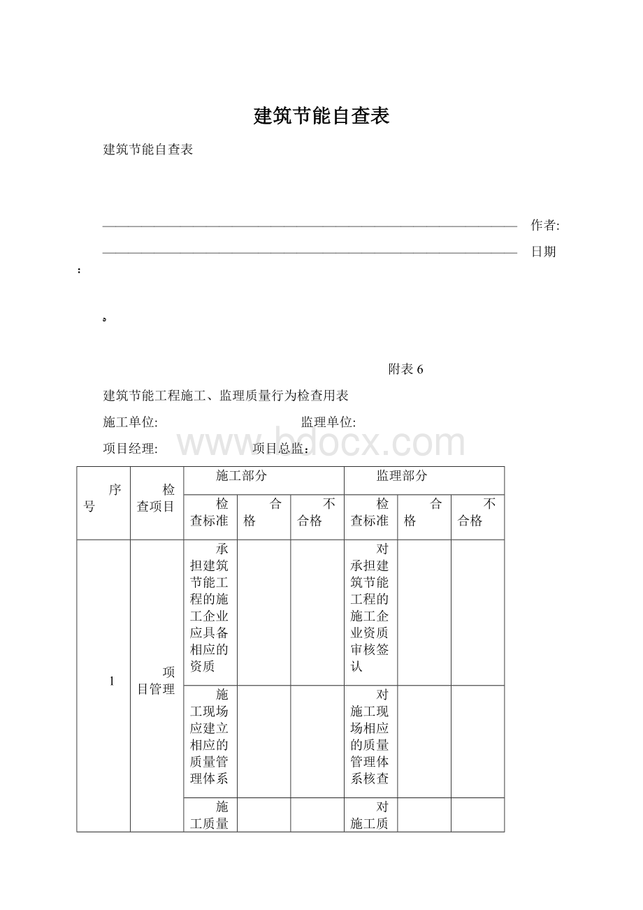 建筑节能自查表.docx_第1页