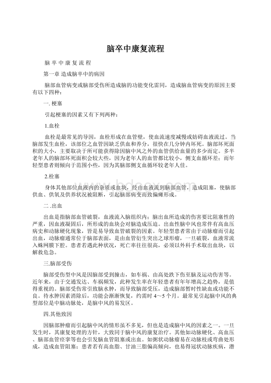 脑卒中康复流程Word格式文档下载.docx