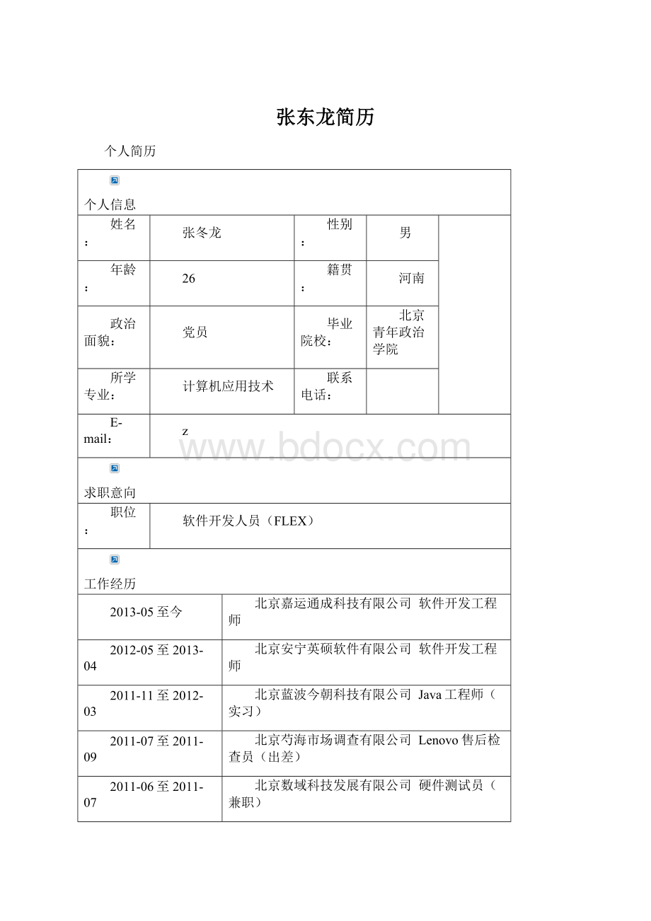 张东龙简历.docx