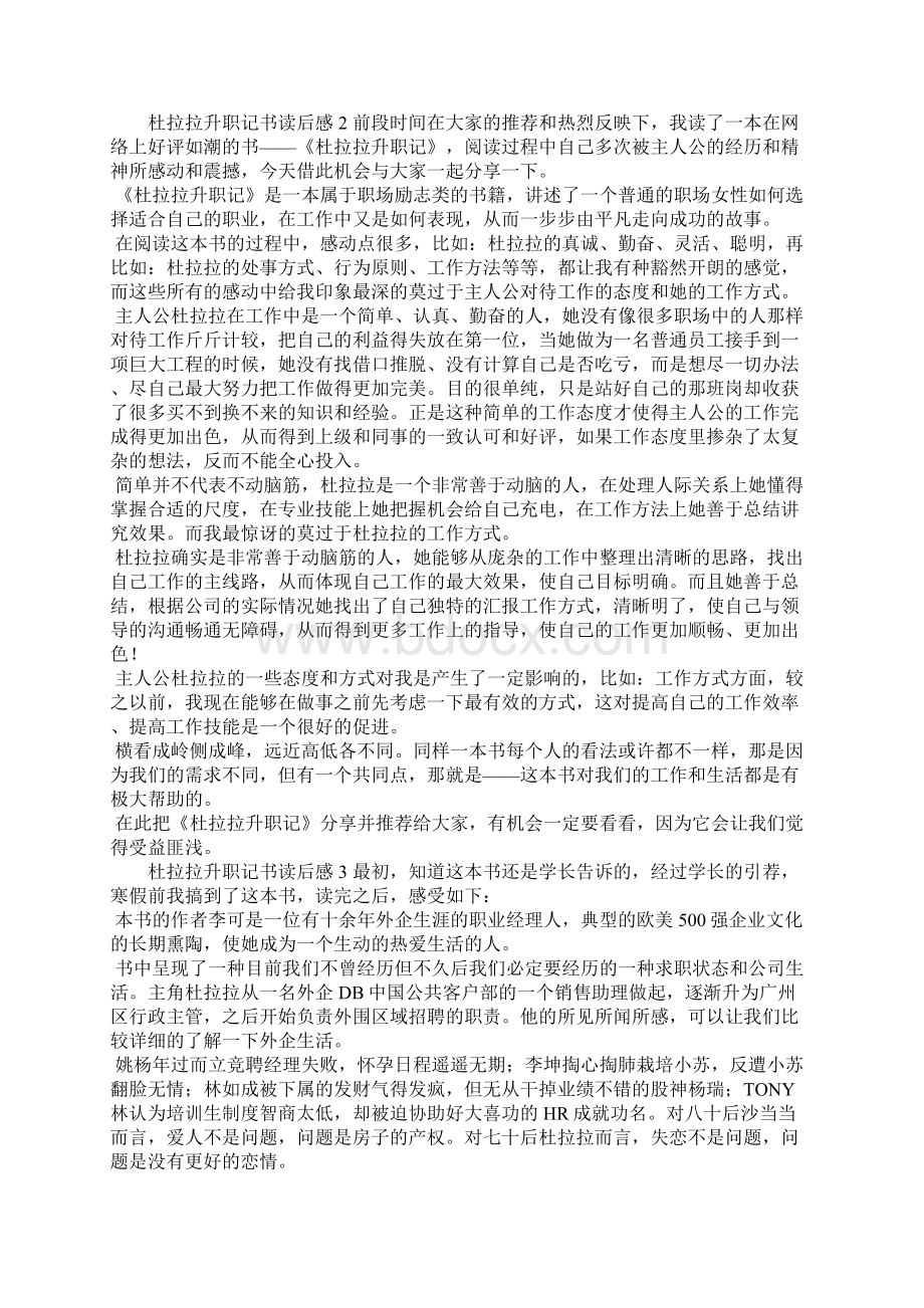 杜拉拉升职记书读后感6篇Word文档格式.docx_第2页