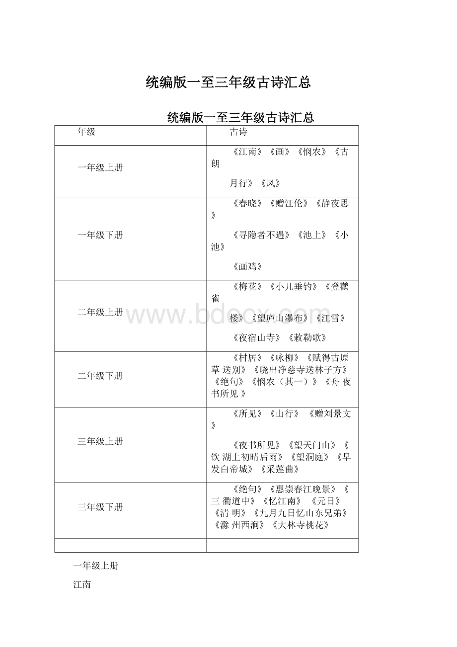 统编版一至三年级古诗汇总.docx