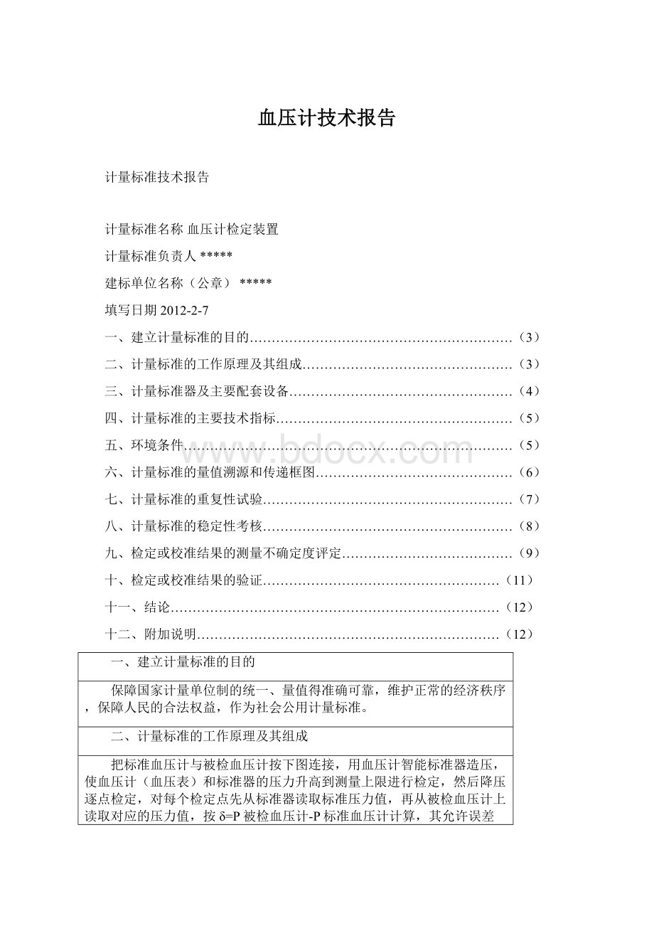 血压计技术报告Word文档格式.docx