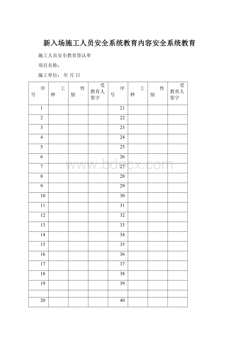 新入场施工人员安全系统教育内容安全系统教育.docx