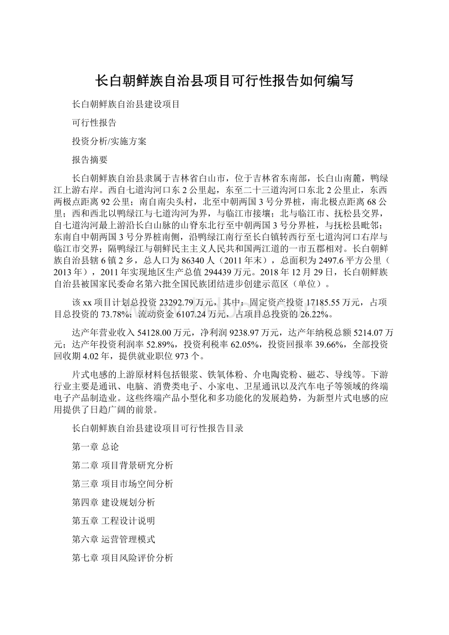 长白朝鲜族自治县项目可行性报告如何编写.docx_第1页