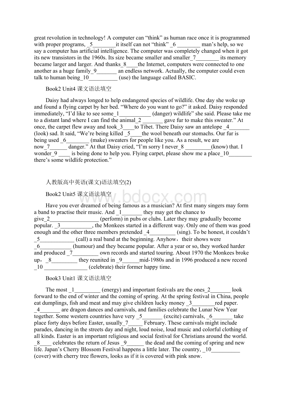 人教版高中英语课文语法填空book1book7Word格式.docx_第3页