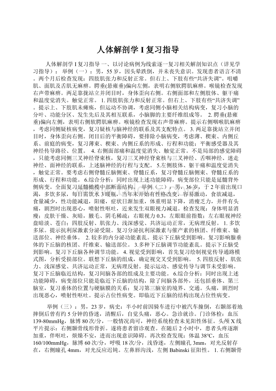 人体解剖学I复习指导Word格式文档下载.docx