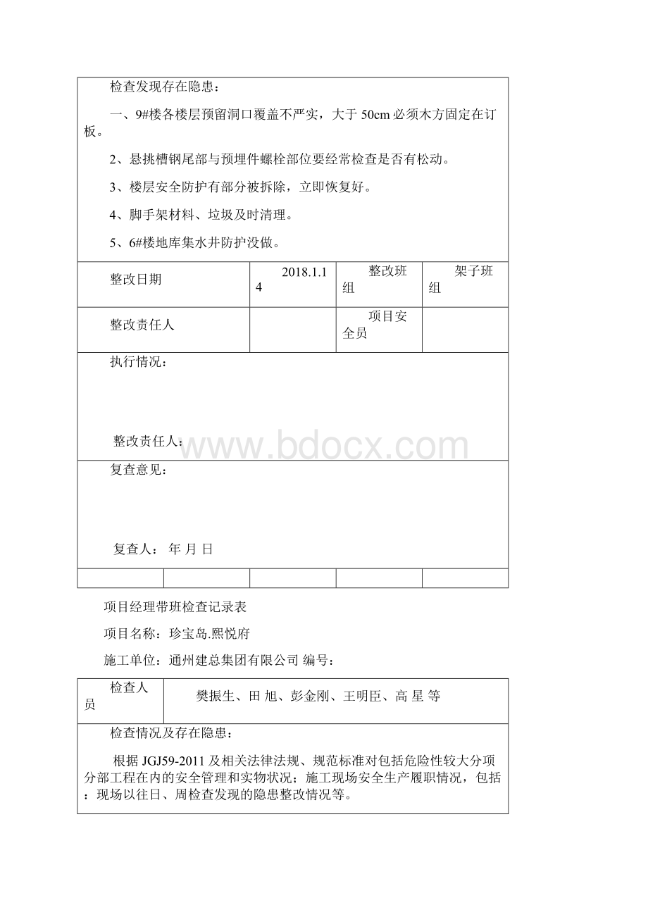 项目经理带班检查记录Word文档下载推荐.docx_第2页