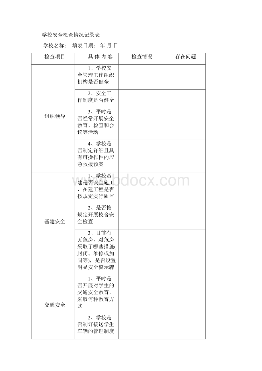 学校安全工作考核记录表Word文件下载.docx_第2页