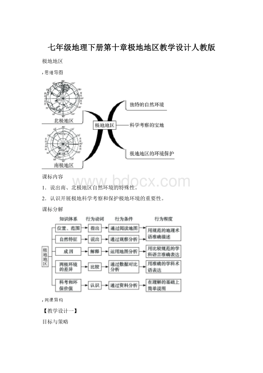 七年级地理下册第十章极地地区教学设计人教版文档格式.docx