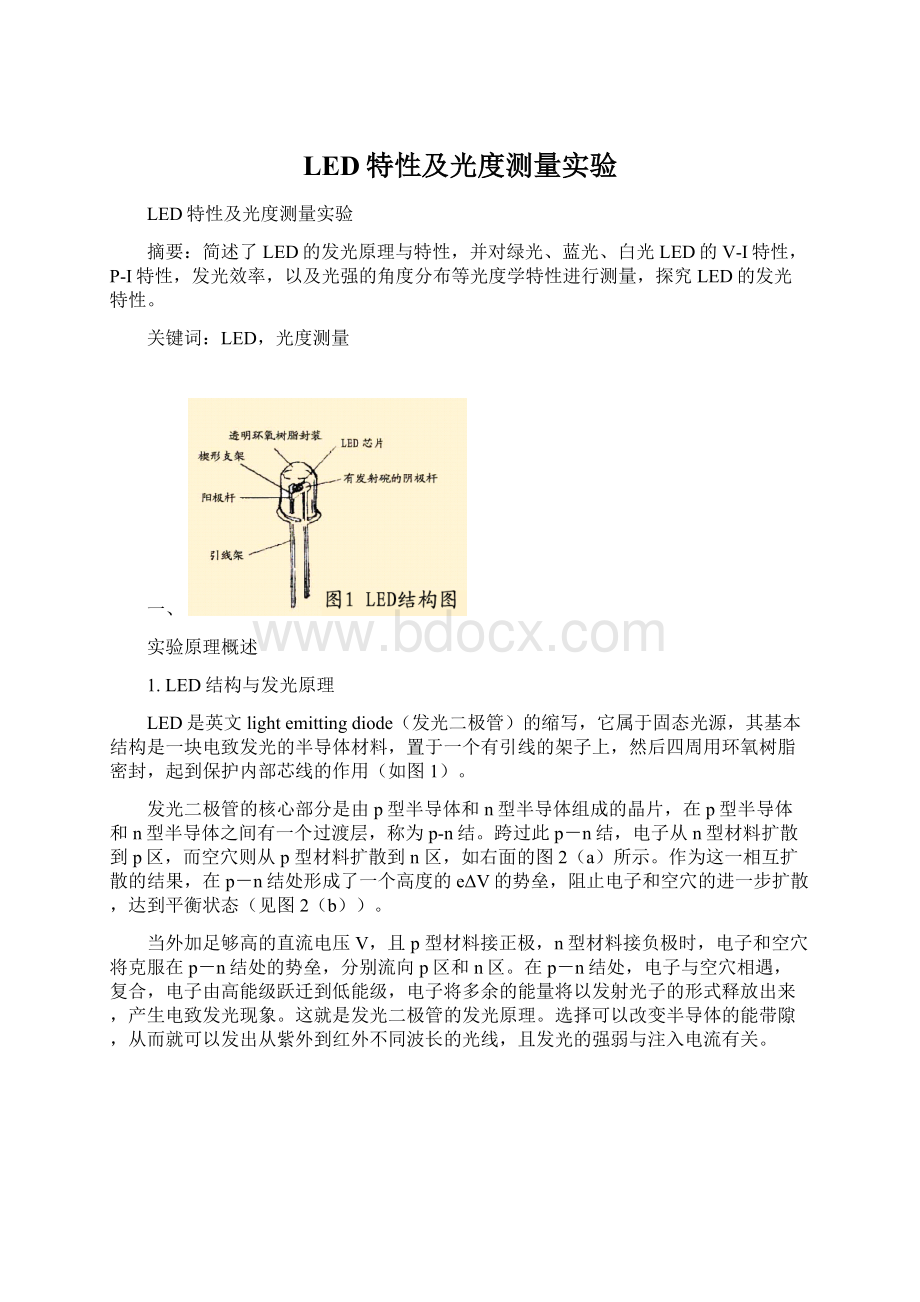 LED特性及光度测量实验Word文件下载.docx