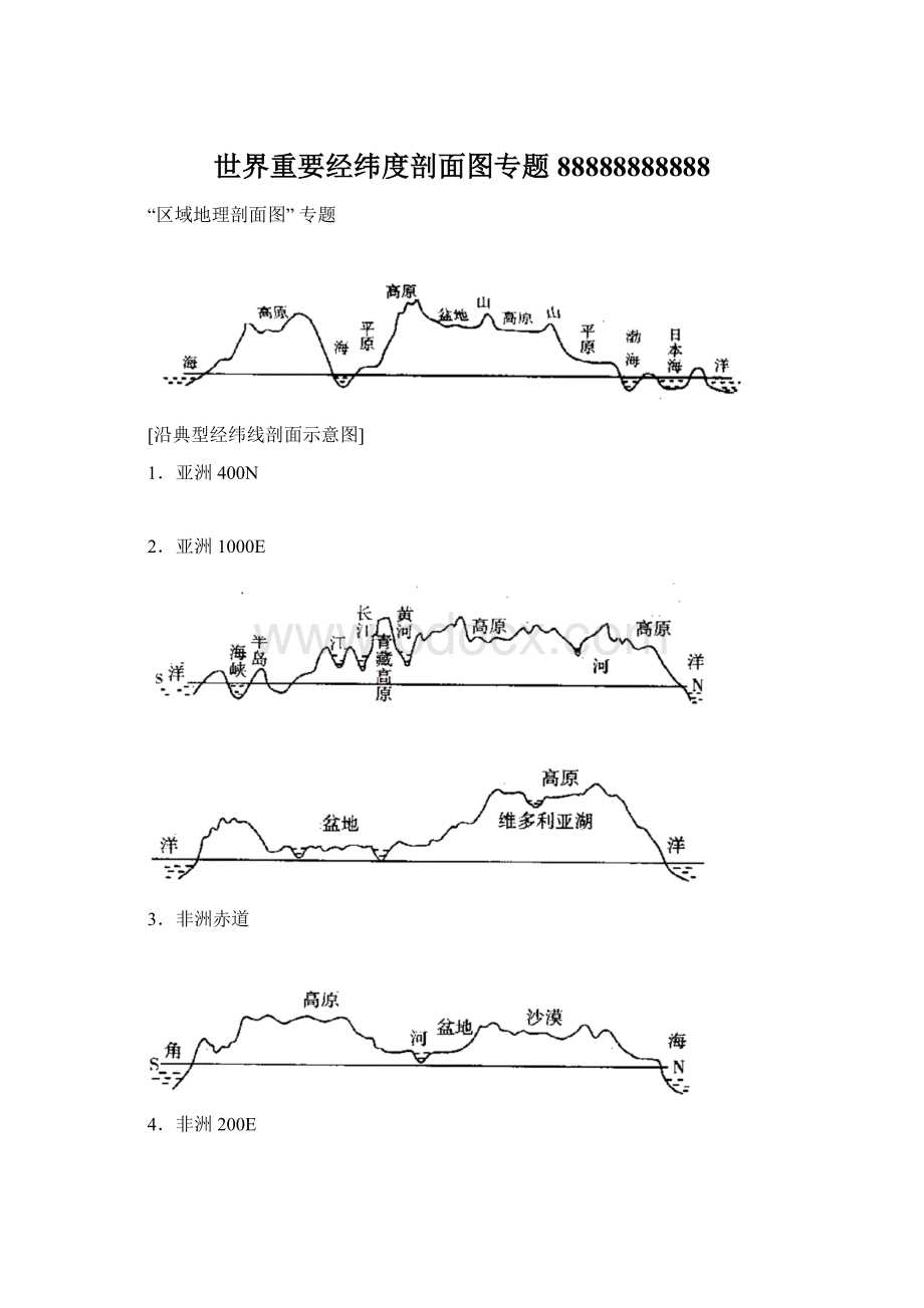 世界重要经纬度剖面图专题88888888888Word格式文档下载.docx