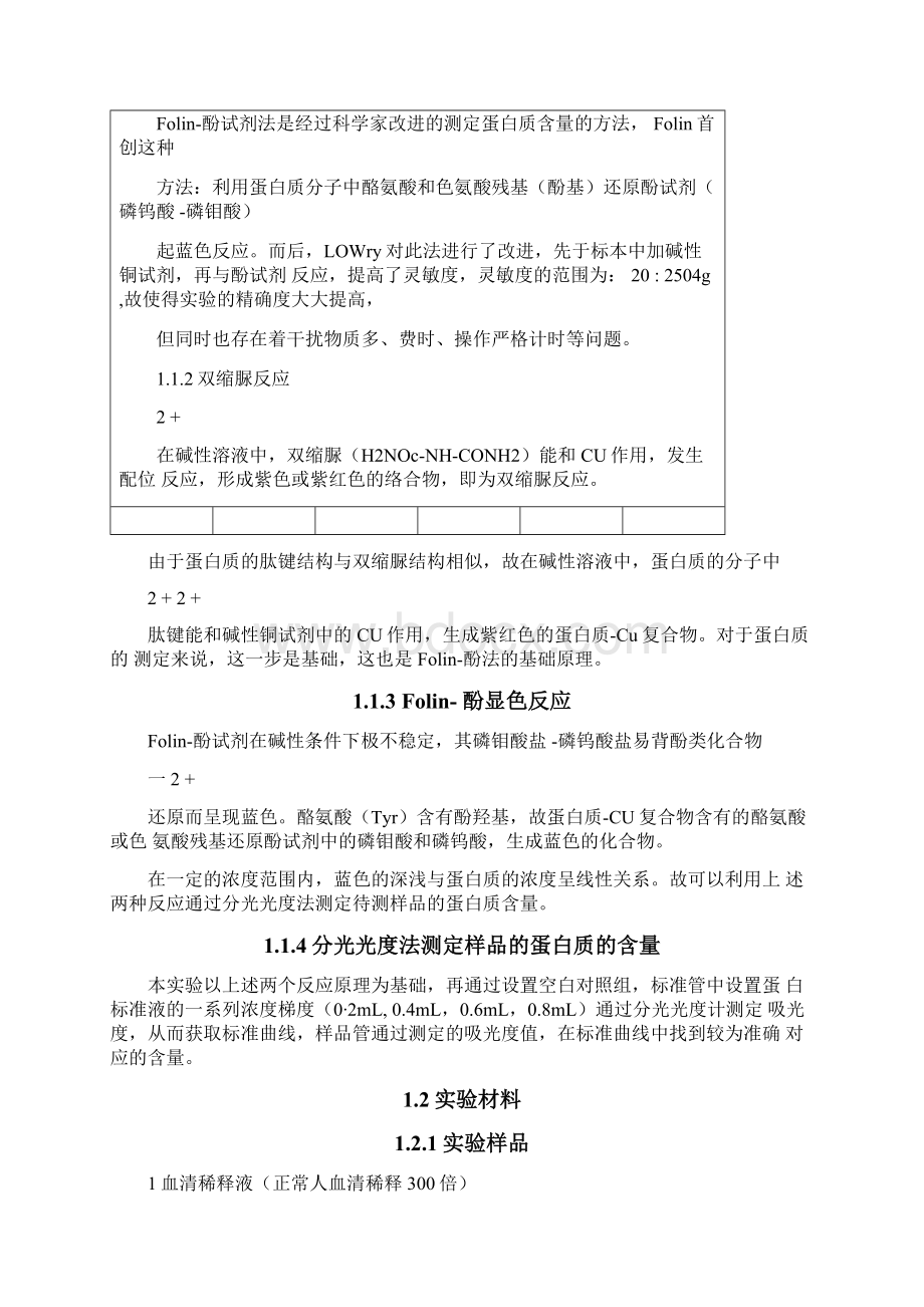 蛋白质的定量测定实验报告.docx_第2页