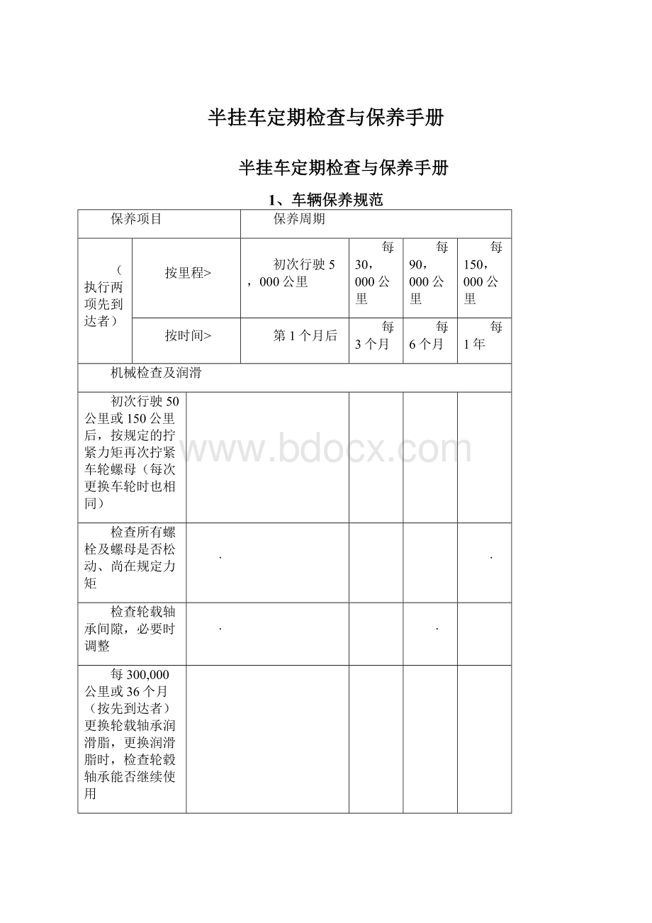 半挂车定期检查与保养手册.docx