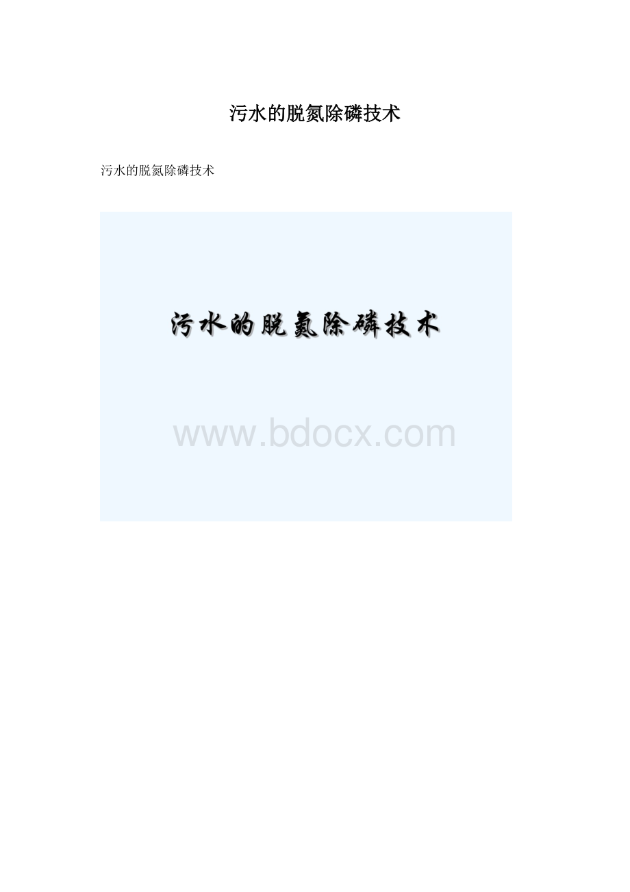 污水的脱氮除磷技术Word格式文档下载.docx_第1页