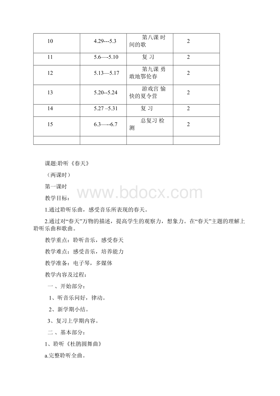 新人音版小学音乐一年级下册教案复习进程Word格式.docx_第2页