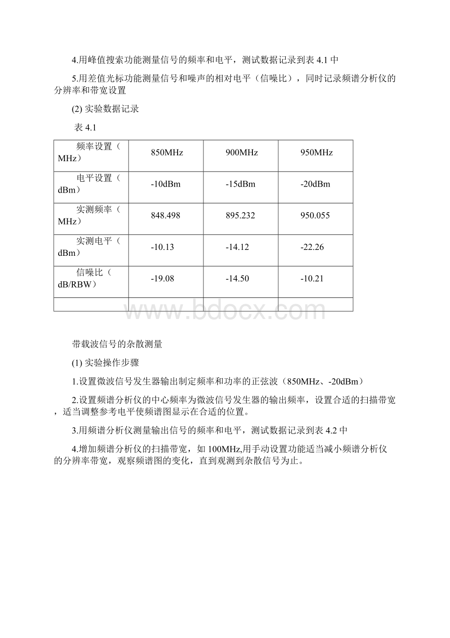 北邮电磁场与电磁波实验频谱分析仪的使用Word下载.docx_第3页