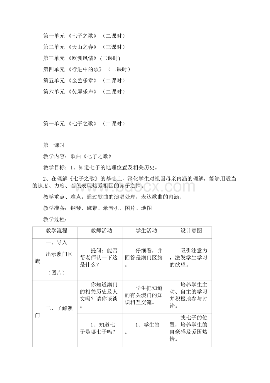 人音版七年级音乐上册教案1doc简单处理文档格式.docx_第2页