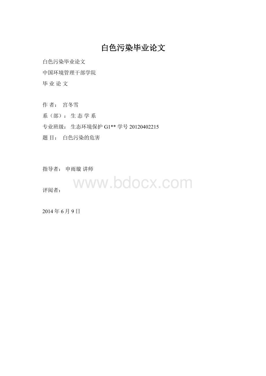 白色污染毕业论文.docx_第1页