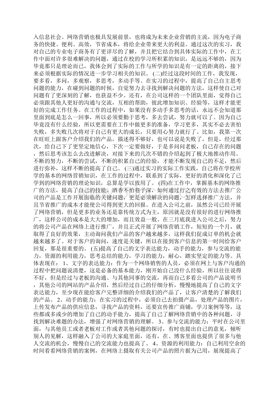 网络销售实习报告范文Word格式文档下载.docx_第2页