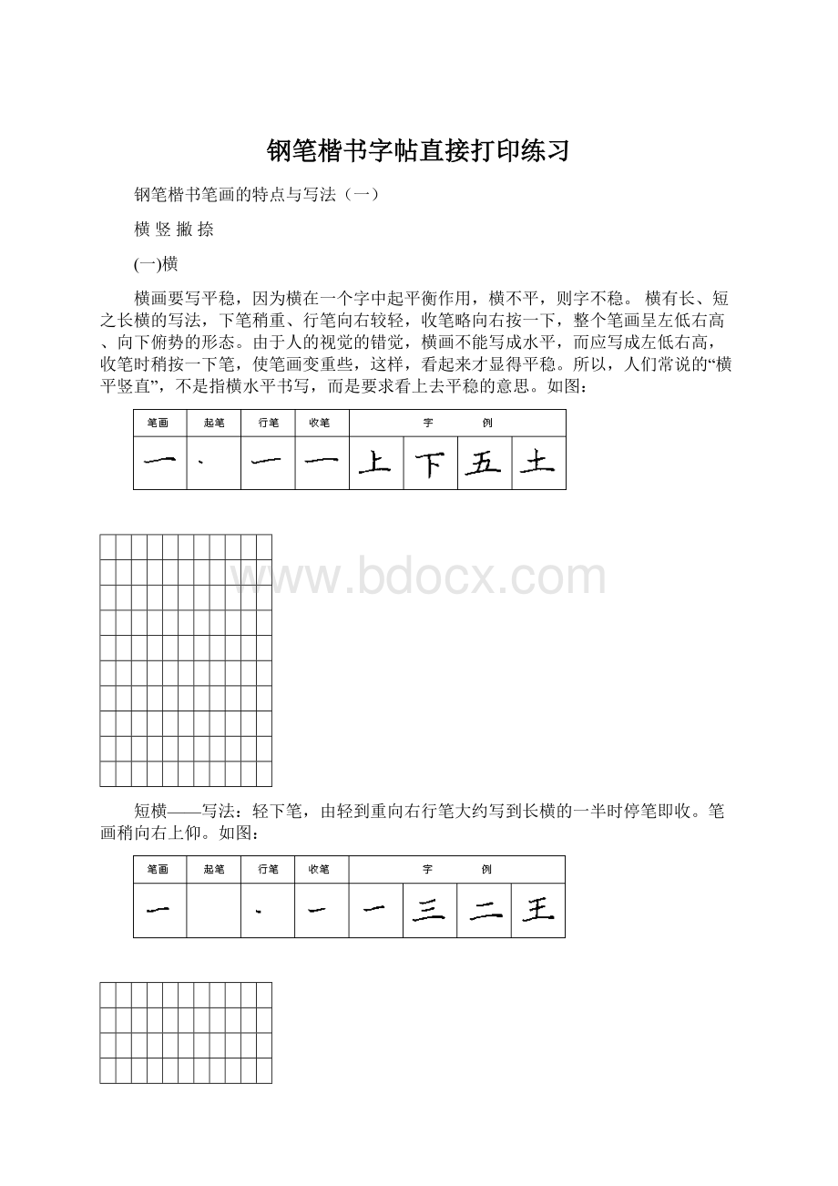 钢笔楷书字帖直接打印练习文档格式.docx_第1页