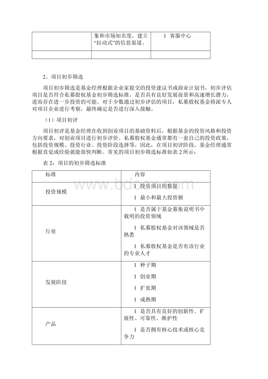 私募股权投资基金投资项目来源与评估知识讲解.docx_第2页