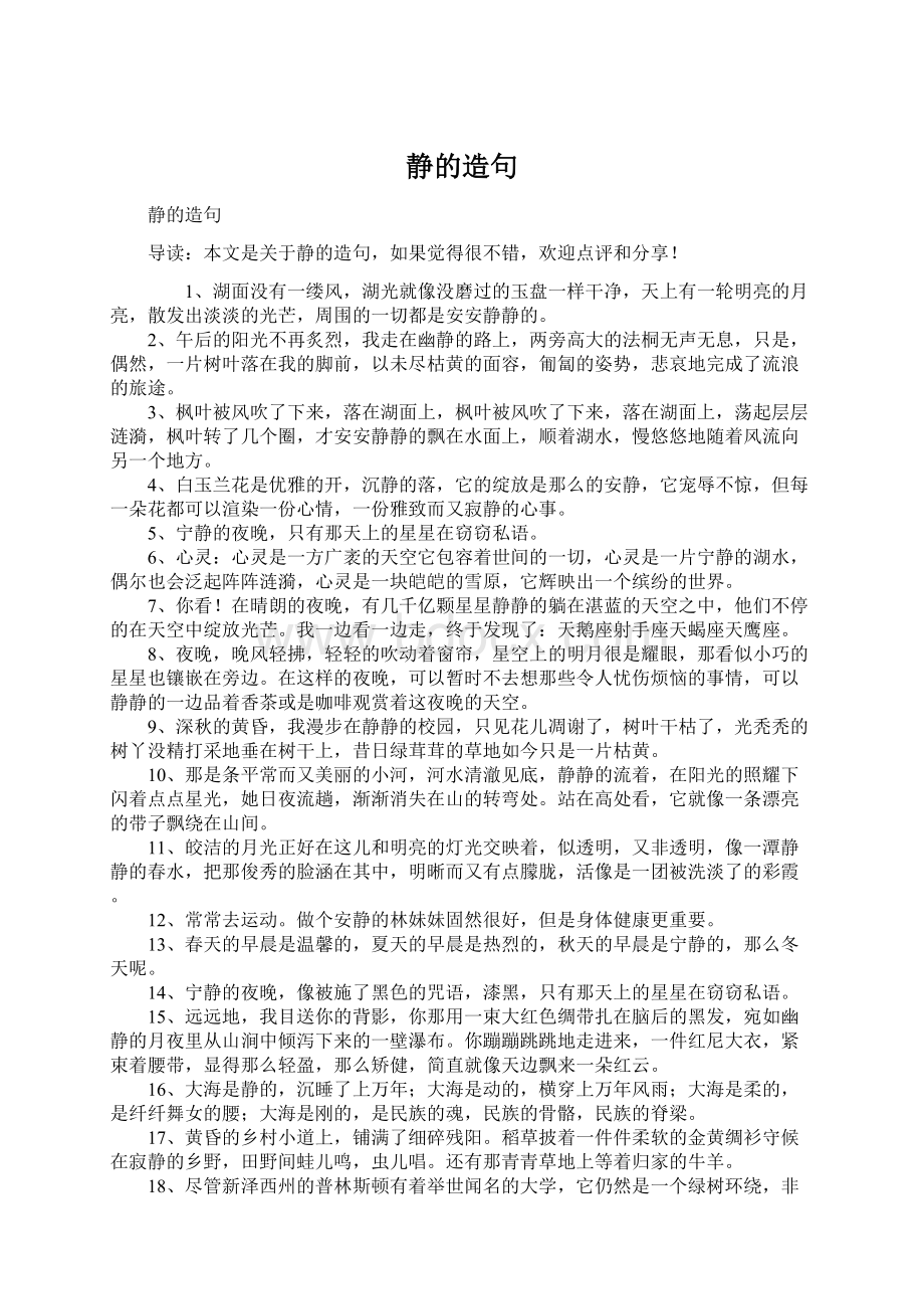 静的造句Word文档格式.docx