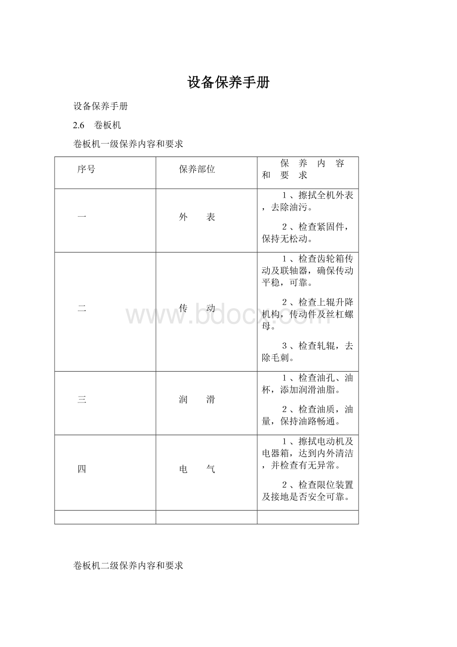 设备保养手册.docx_第1页