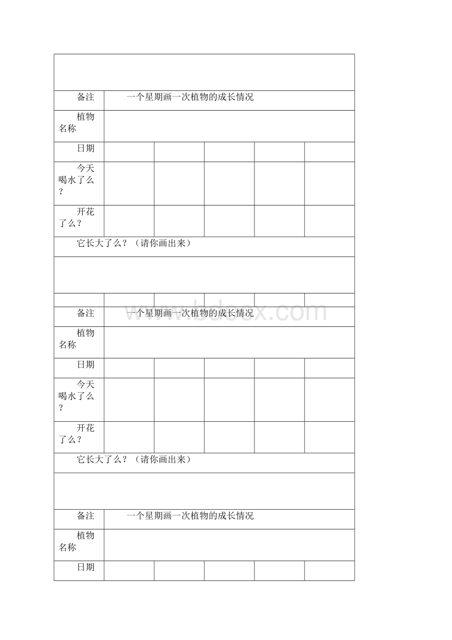 植物观察记录表教学内容Word文件下载.docx_第2页