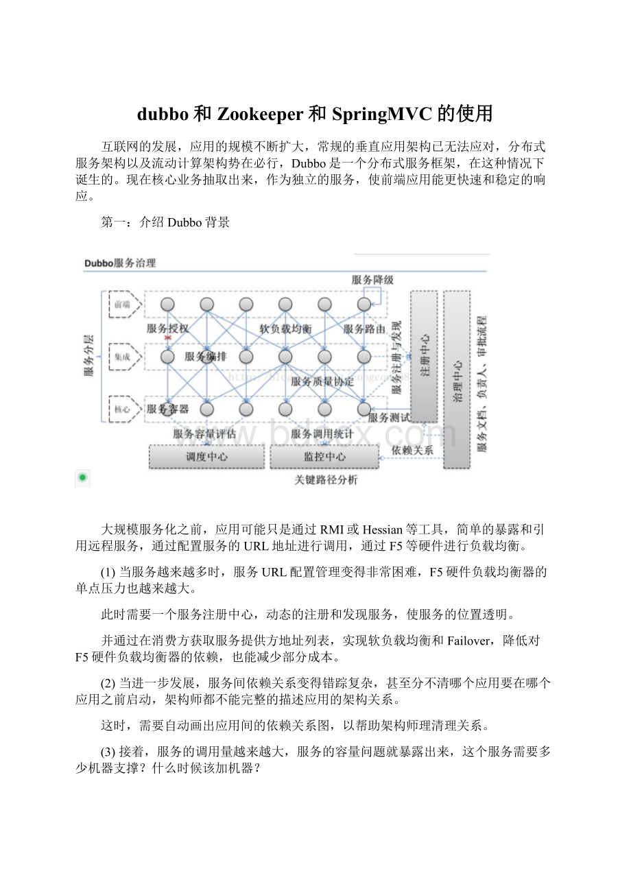 dubbo和Zookeeper和SpringMVC的使用Word下载.docx