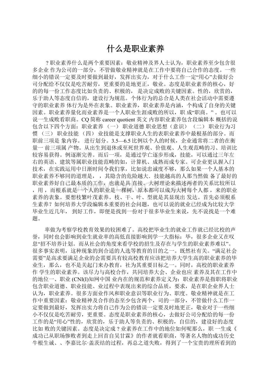 什么是职业素养Word文件下载.docx_第1页