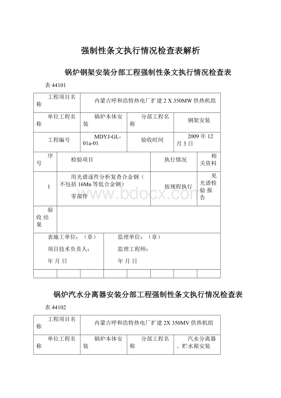 强制性条文执行情况检查表解析.docx