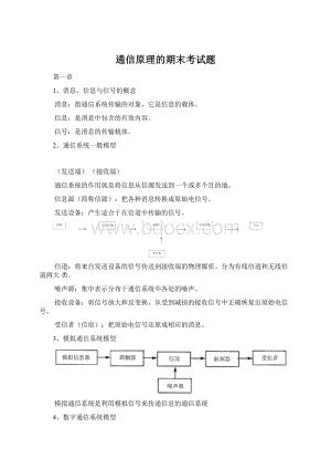 通信原理的期末考试题.docx