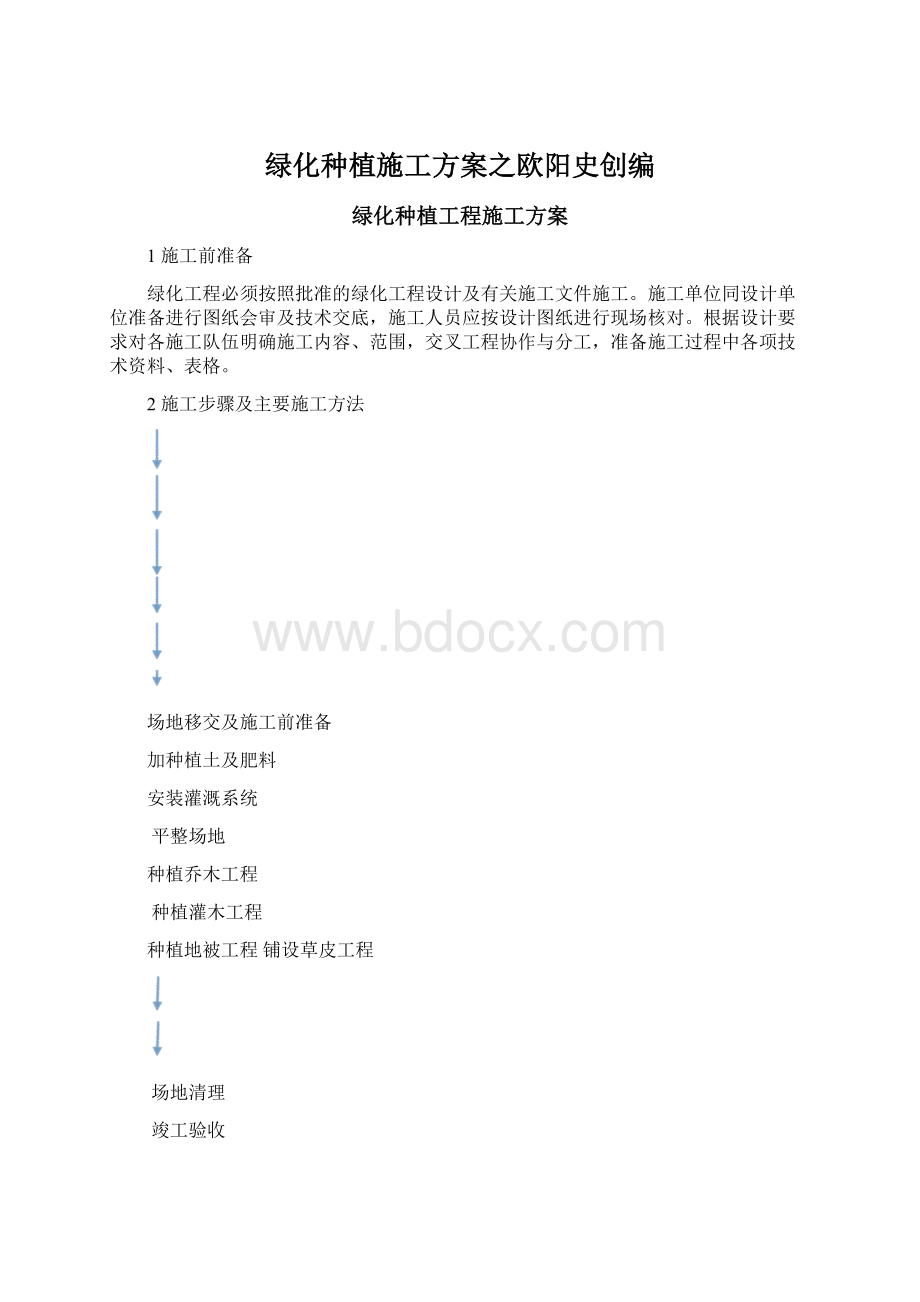 绿化种植施工方案之欧阳史创编.docx_第1页