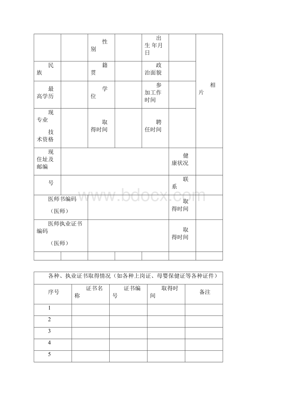 医务人员技术档案表.docx_第2页