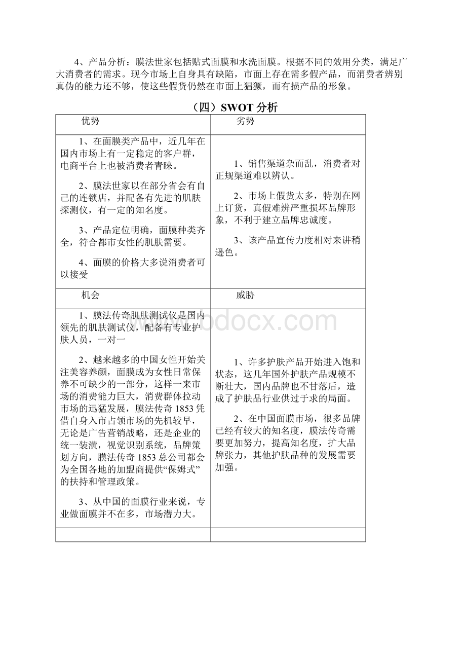 膜法传奇面膜销售策划案文档格式.docx_第3页