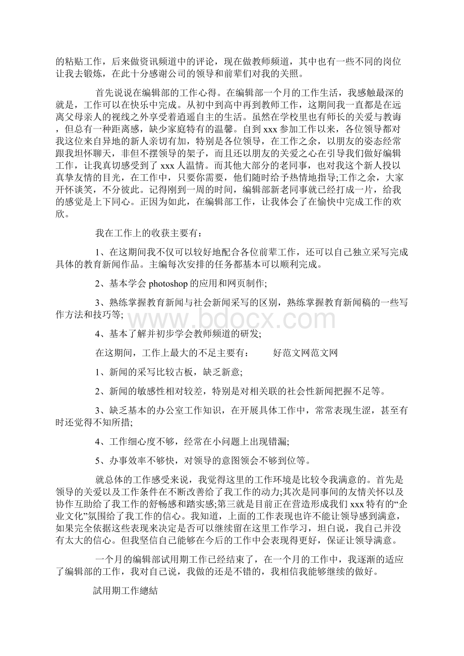 语文编辑试用期优秀个人工作总结Word下载.docx_第2页