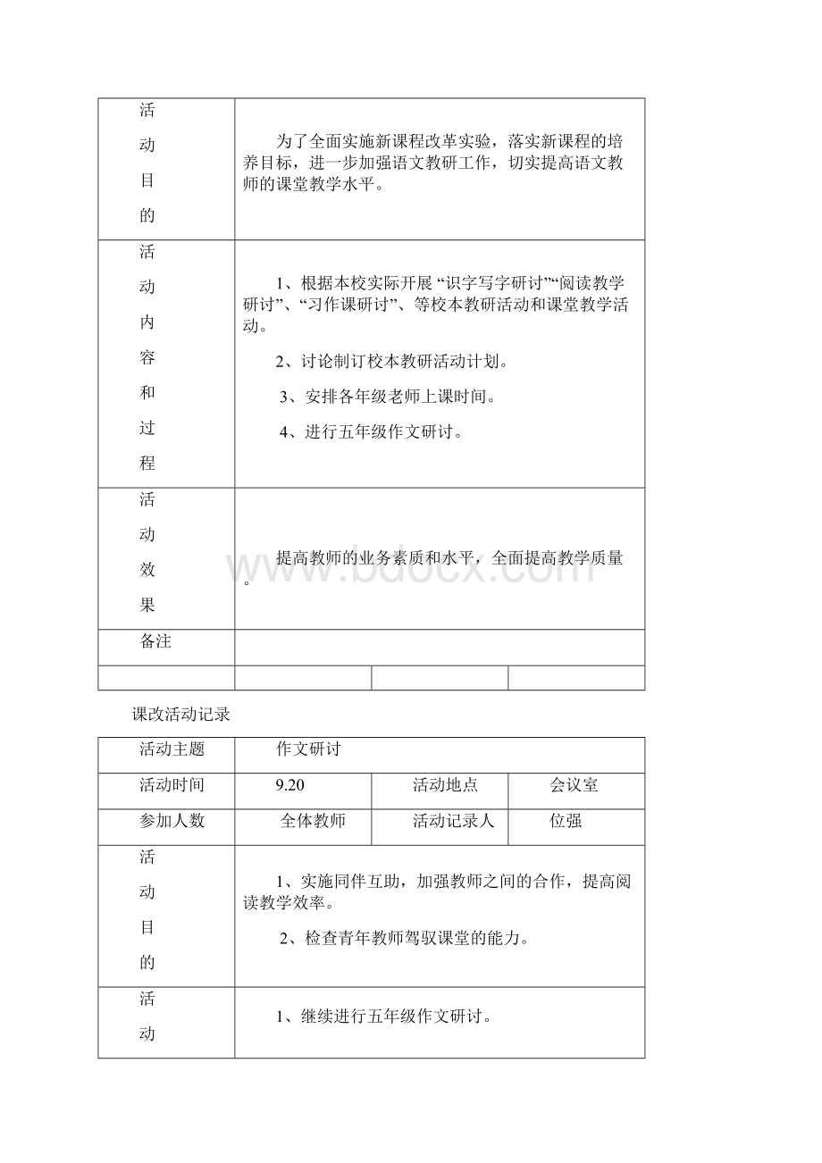 语文课改活动记录.docx_第3页