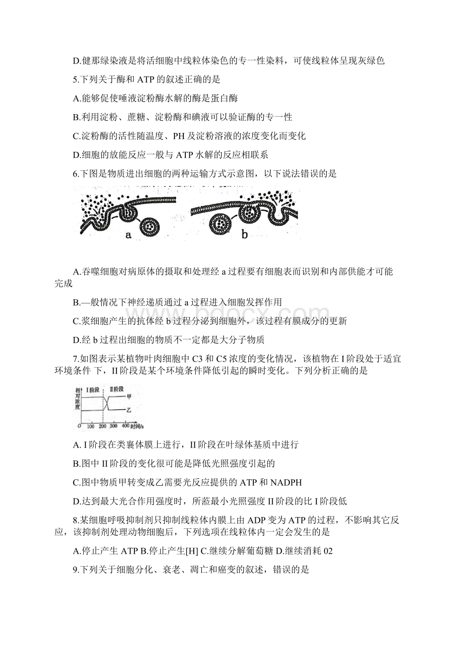 湖南省岳阳市届高三教学质量检测一模考试生物试题及答案.docx_第2页