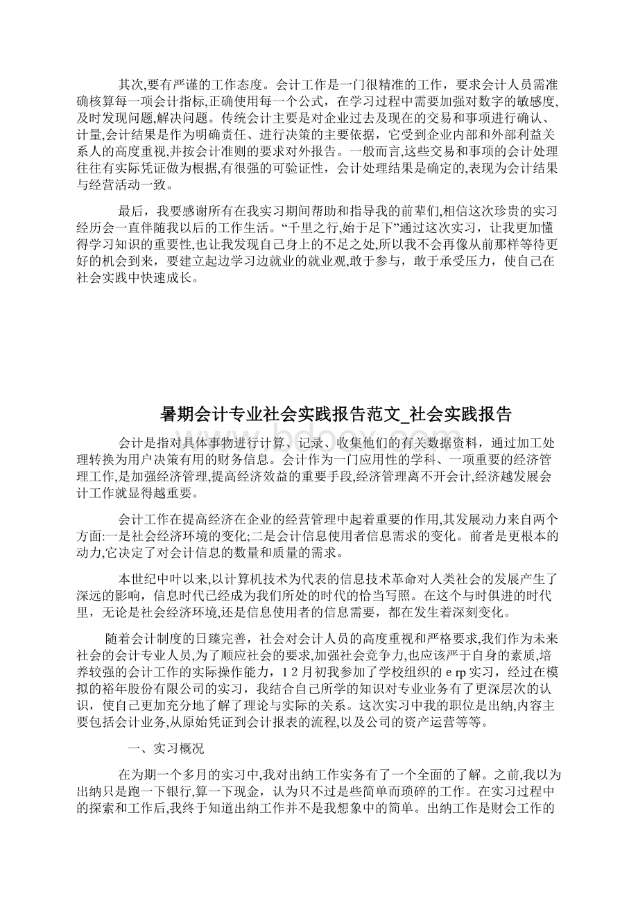 暑期会计助理实习报告例文社会实践报告doc文档格式.docx_第3页