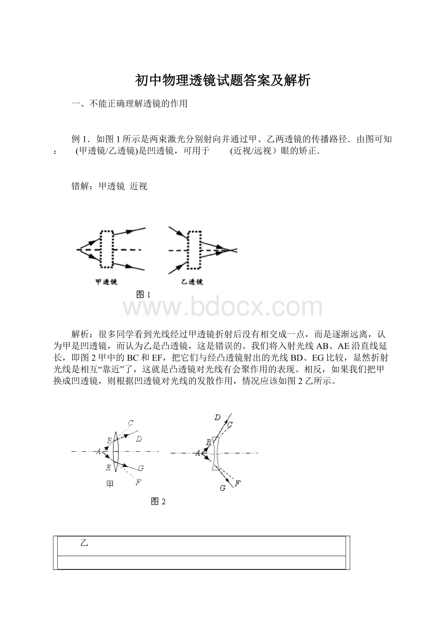 初中物理透镜试题答案及解析Word下载.docx